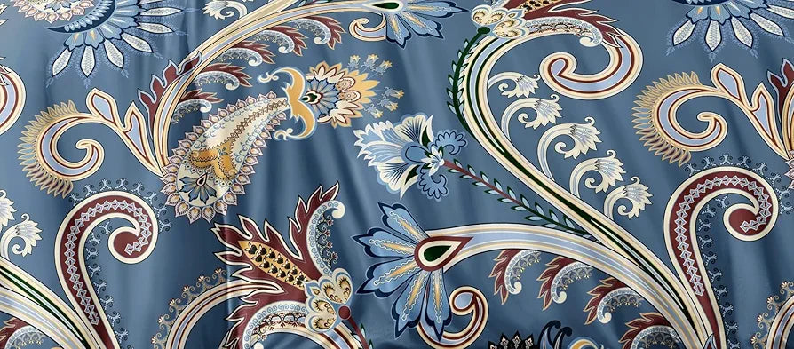 THE HOME STYLE Cotton Feel Glace Cotton Elastic Fitted All Around Printed Full Length Single Bed Bedsheet With 1 Pillow Cover,300 TC