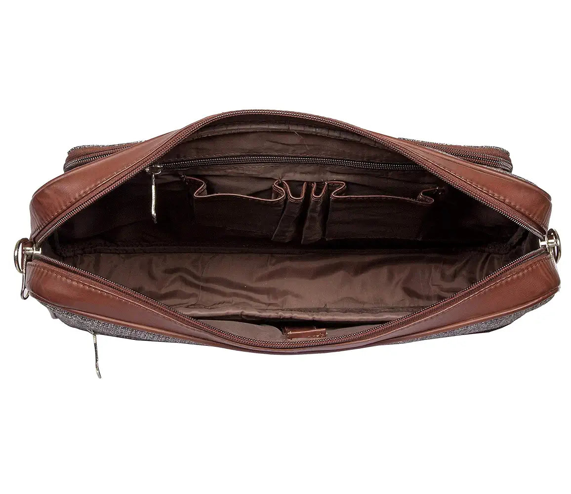 ZOUK Laptop Bag for Women Ideal for 15.6 inch Laptop, MacBook - Vegan Leather Office Bags for Ladies with Detachable Shoulder Strap