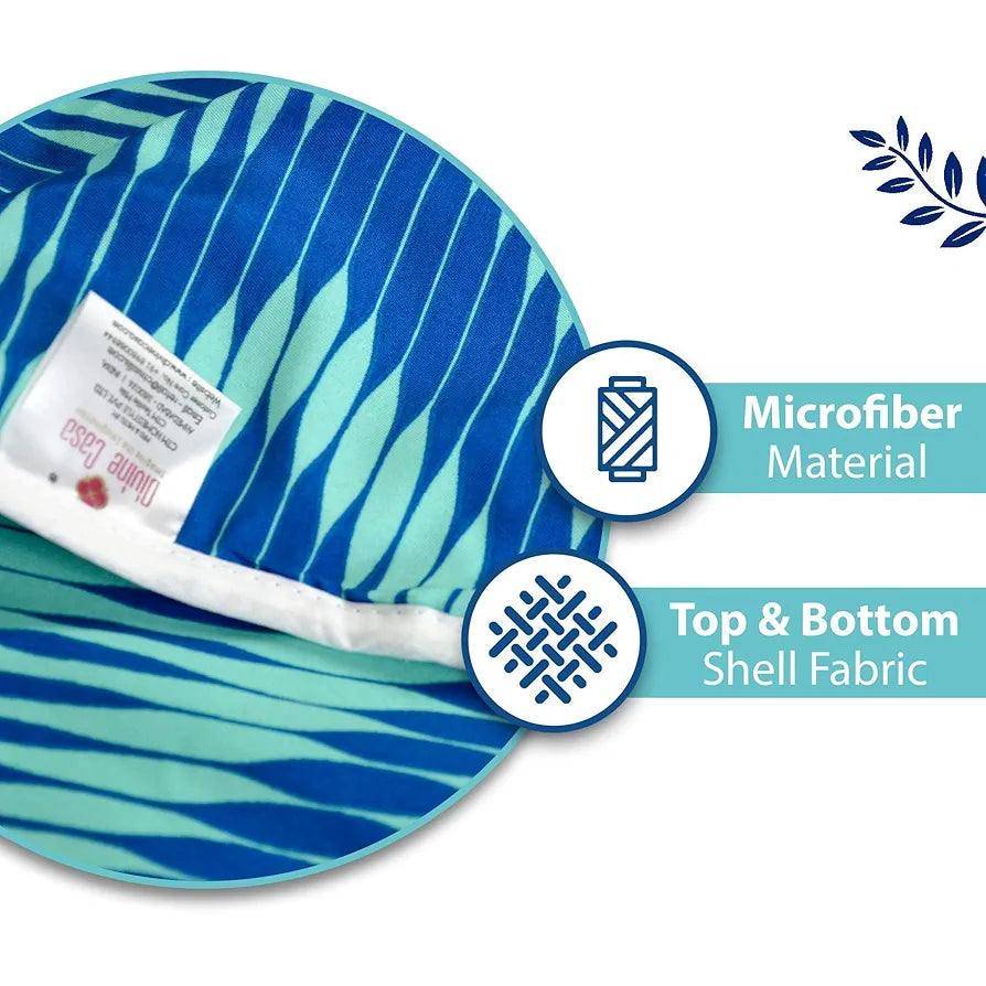 Divine Casa 120 GSM Microfiber Double Dohar | Soft & Lightweight Throw Blanket | Cozy & Breathable | All-Season Comfort | 220 x 205 CM | Chevron Pattern | Aqua Chevron