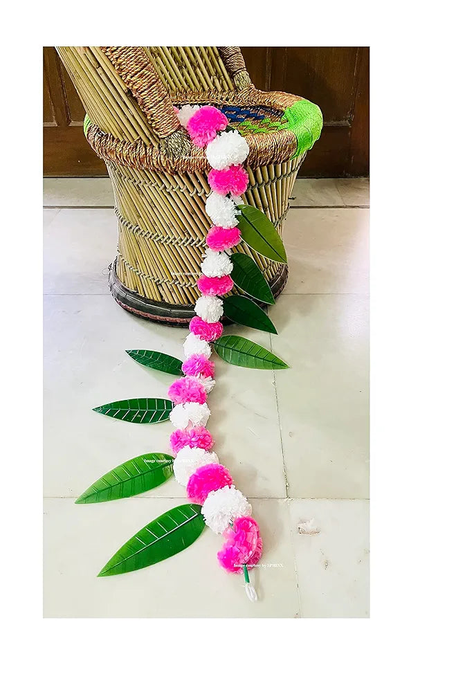 SPHINX Artificial Marigold &Mango Leaves Simple Door-Window toran/Door hangings/Festive Decorations - Approx.100 cms/40 Inches/3.33 Ft. - 