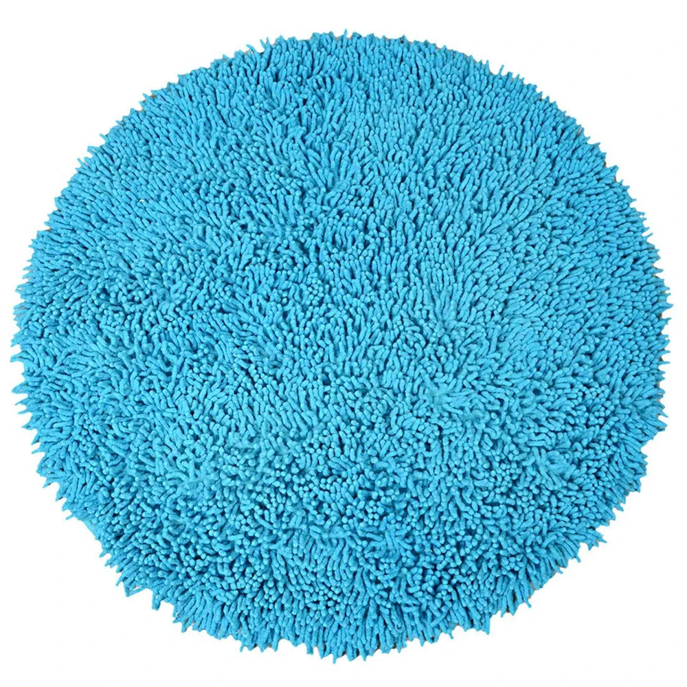SARAL HOME EASY LIVING Home Cotton Shaggy Anti-Skid Round Bath Mat