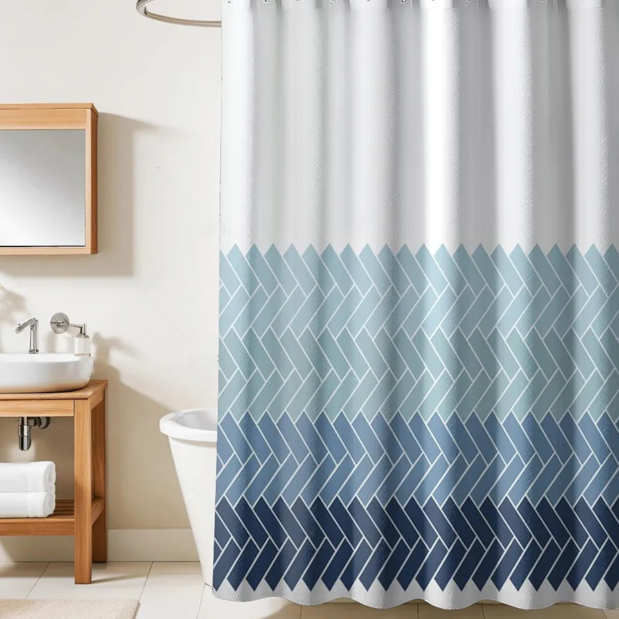 HOMETHREADS Embrace Luxury with Our 6-Feet Long Premium Polyester Shower Curtain with 12 Hooks for a Lavish Bathroom 