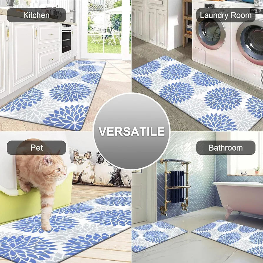 ishro home Premium Kitchen Mats for Floor | Kitchen Runner for Floor | 2 Pcs Set | Anti-Skid & Machine-Washable | 