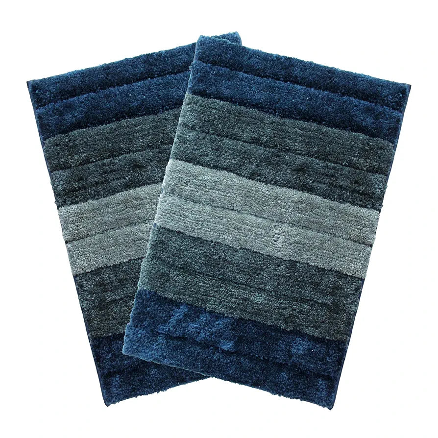 LUXE HOME INTERNATIONAL Microfiber Luxe Home Bath Mat Super Soft Anti Skid Luxury Mats Rugs for Bathroom, Bedroom  Pack of 2, Rectangular