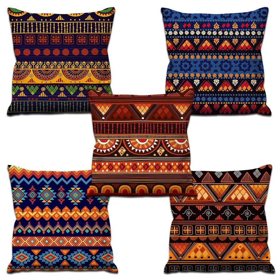 AEROHAVEN™ Set of 5 Decorative Hand Made Jute Throw/Pillow Cushion Covers - 