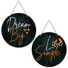 Artvibes Dream Big Live Simple Quote Wall Hanger for Home | Set of 2