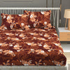 Homefab India 180 TC Microfiber Double BedSheet with 2 Pillow Covers Brown Floral