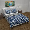 Divine Casa Micro Polyester Reversible Double Bed Queen Size Abstract Printed Duvet Cover Colour Dark Blue & Grey