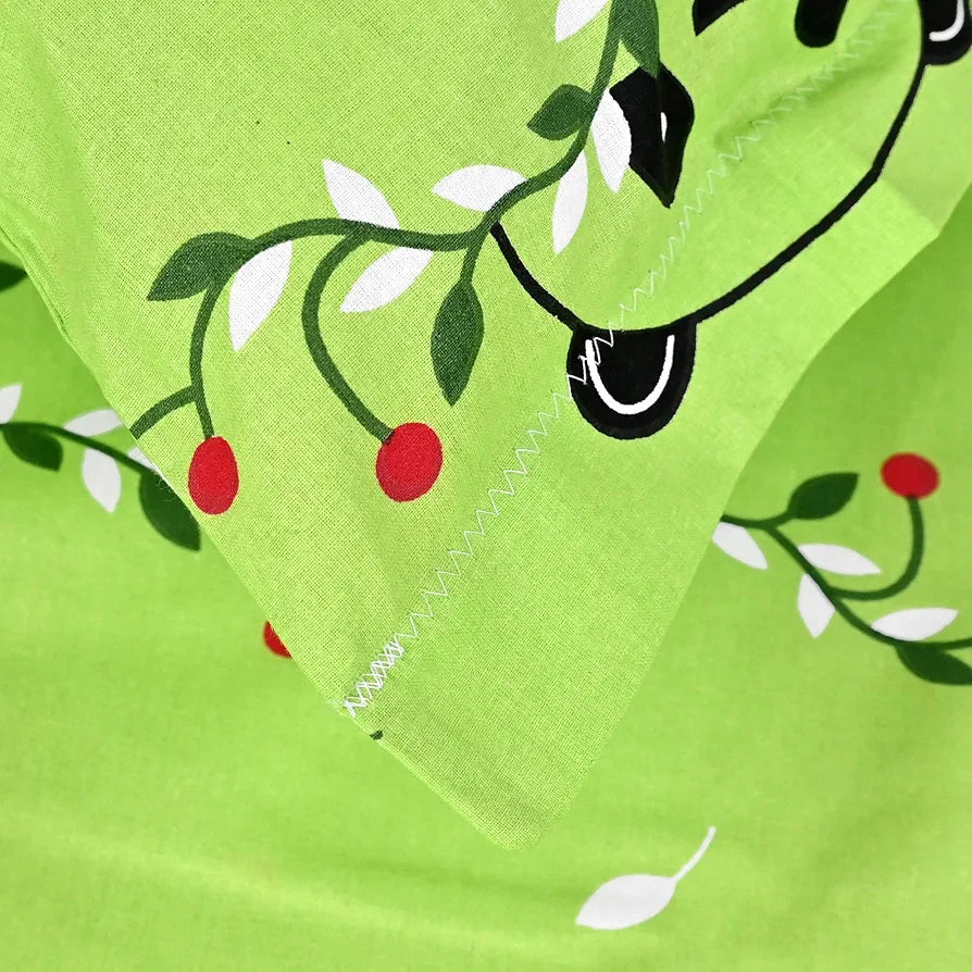 Divine Casa 144 TC 100% Cotton Single Bedsheet with 1 Pillow Cover | Skin-Friendly Fabric for Everyday Comfort | 223 X 145 CM | Abstract Pattern | Ice Green
