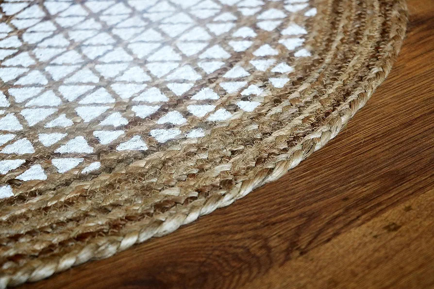 THE HOME TALK Natural Handcrafted Braided Round Jute Rug- 80CM|Traditional Carpet for Living Room,Kitchen,Entryway,Bedroom,Dining Room|Rustic Bohemian Decor| Anti-Skid Carpets for Centre Table