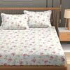 Homefab India 180 TC Glace Cotton Double BedSheet with 2 Pillow Covers Pink