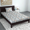 Divine Casa Bedsheet for Single Size Bed 144 TC Cotton Bedsheet for Single Size Bed with 1 Pillow Cover  Floral Colour Blush Grey
