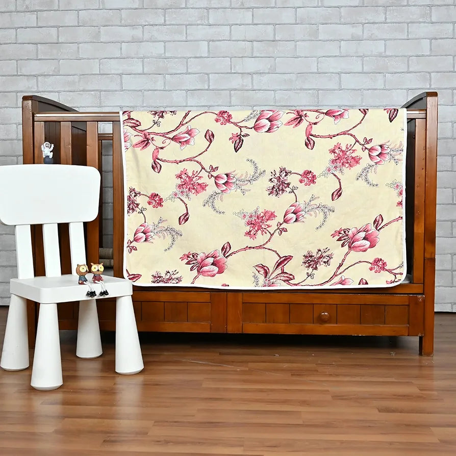 Divine Casa Floret 100% Cotton Single Kids Dohar | 120 GSM | Soft & Lightweight Throw Blanket | Cozy & Breathable Bedding | All-Season Comfort | 140 x 100 CM, Summer Fern