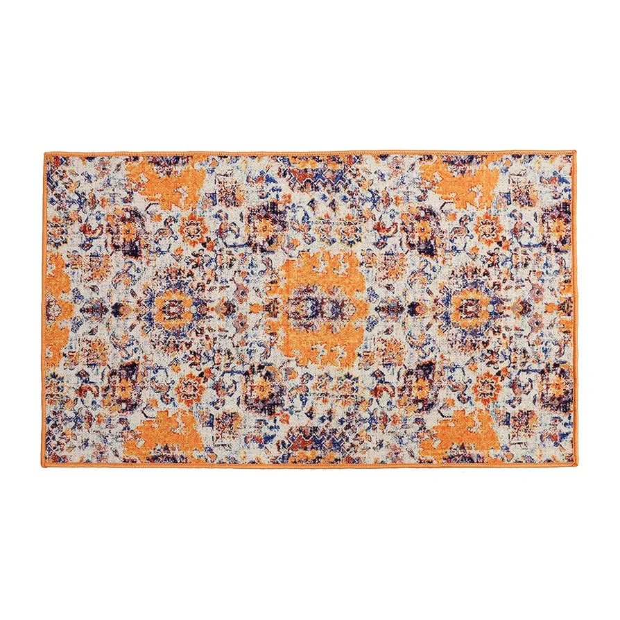Status Contract Polyester Printed Vintage Persian Carpet Rug Runner with Anti Slip Backing, 5 x 7 Feet, Multicolour