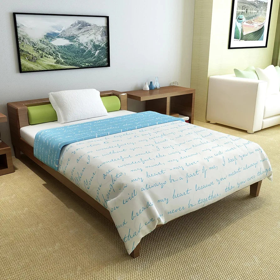 Divine Casa Luxor Abstract Microfibre Single Comforter - Blue