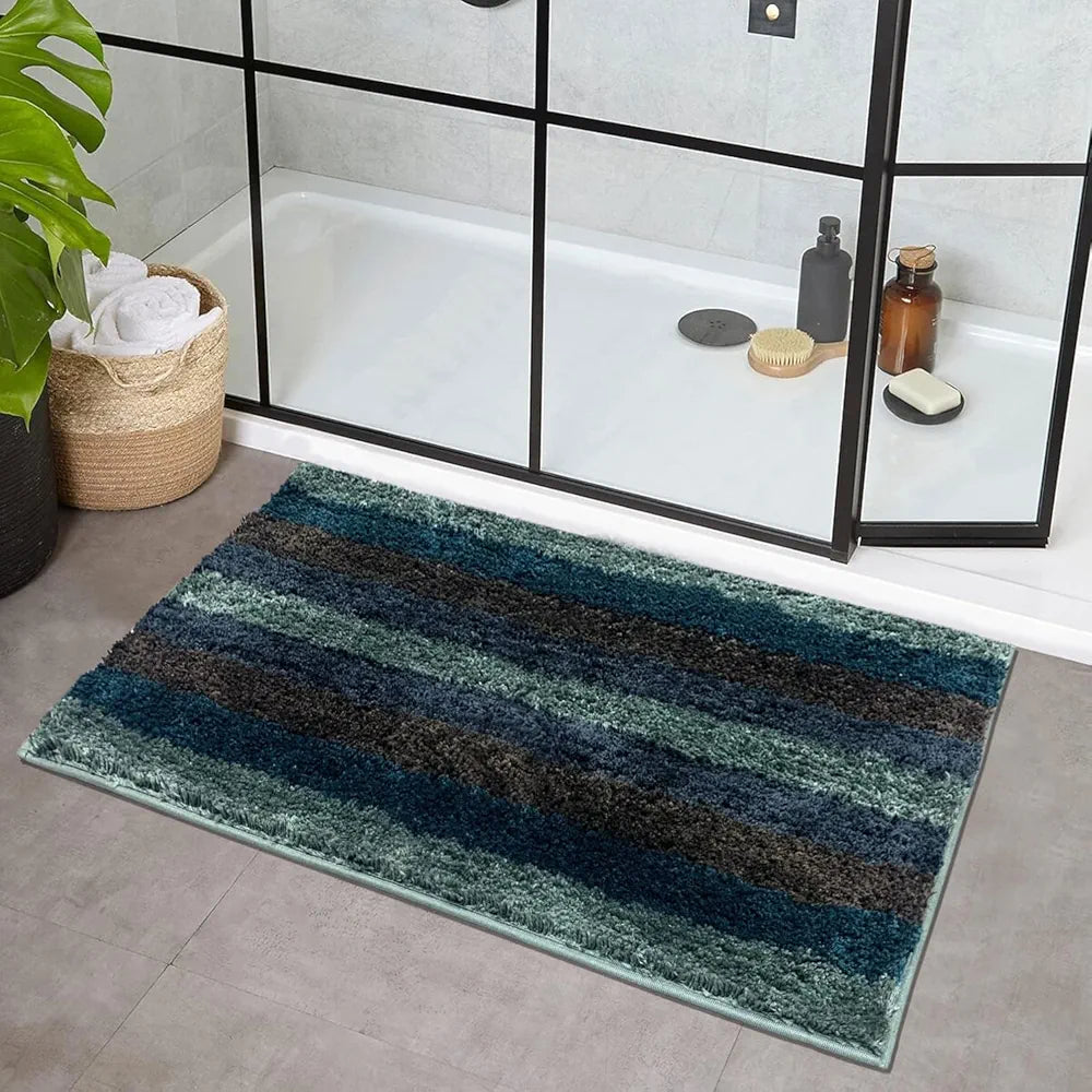 Luxe Home Jericho Doormat 2500 GSM Super Soft Microfiber, Anti-Skid Bathroom Mat & Kitchen Mats for Floor, Water-Absorbent, Quick Dry, Washable Door Mats for Home - Burnt Green, 60x90 cm, Pack of 1