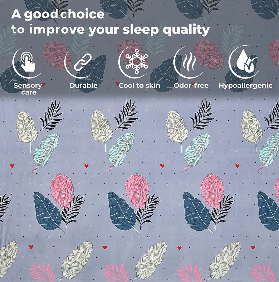 FRESH FROM LOOM Floral Microfiber Single Size Single Bedsheet - Hypoallergenic Wrinkle Free Bed Sheets with 1 Pillow Covers , 144 TC