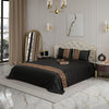 Stoa Paris Solid Bedsheets For Double Size Bed 300 Threadcount Satin Bedsheet Set Colour Black-Gold