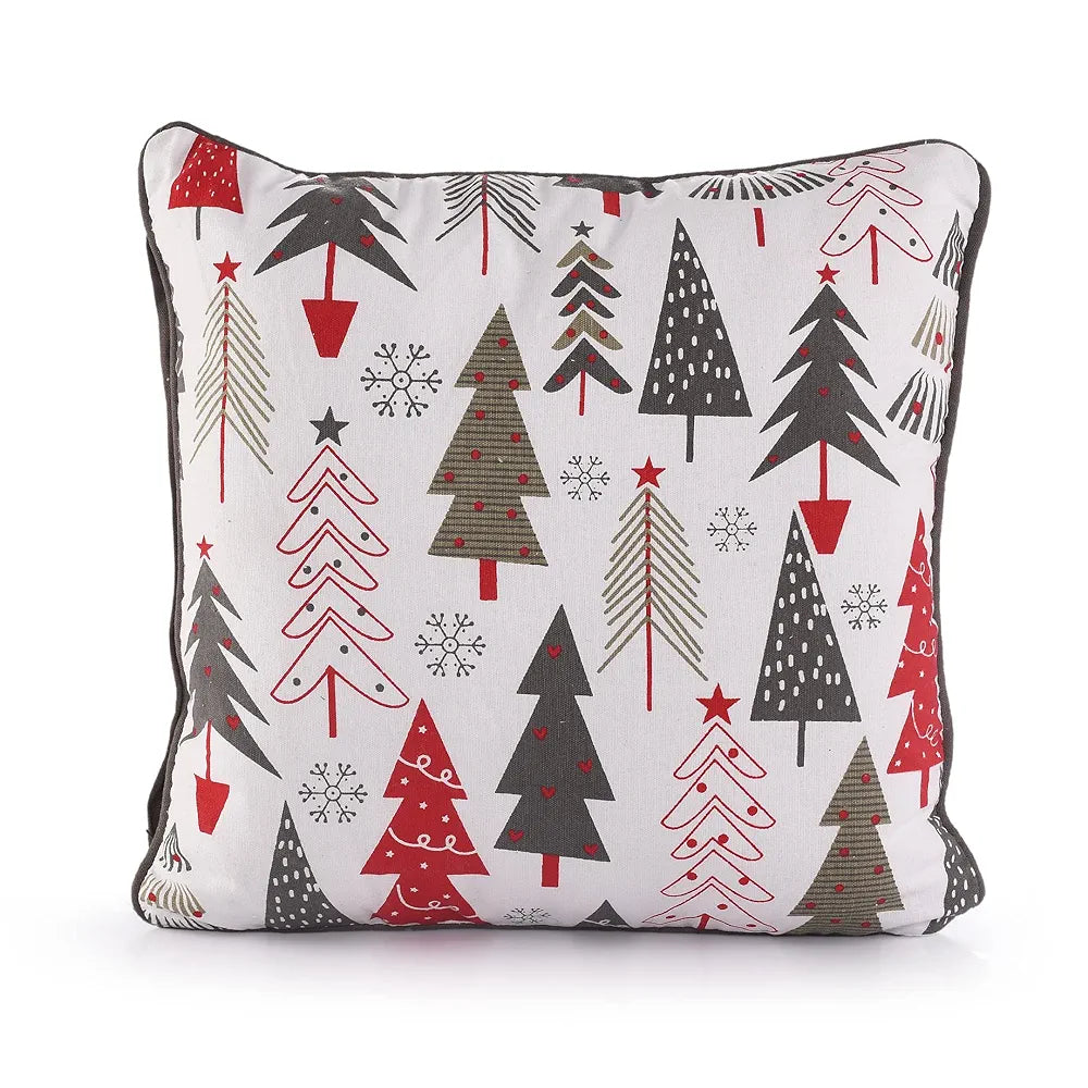 SASHAA WORLD Christmas Trees Cushion Cover | Pillow Cover for Living Room, Sofa, Chair & Christmas | Multi Pillow Cover | 150 g, 45X45 cm