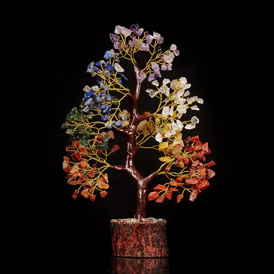 crystal bonsai money tree Reikved Seven Chakra Crystal Gemstone Bonsai Money Tree Golden Wire