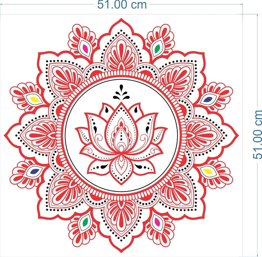 Rangoli White Glossy Vinyl Wall Sticker Premium Self-Adhesive Waterproof Decorative Wall Decal for Bedroom, Living Room, Office & Home Decoration Easy to Apply. Parent-4, Design-5