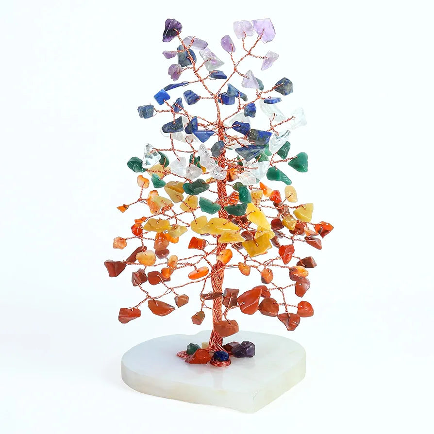 ZAICUS Gemstone Bonsai Tree with Healing Crystals – 7 Chakra Heart Base Feng Shui Showpiece Home & Office Décor – Housewarming Gift - Chakra Tree