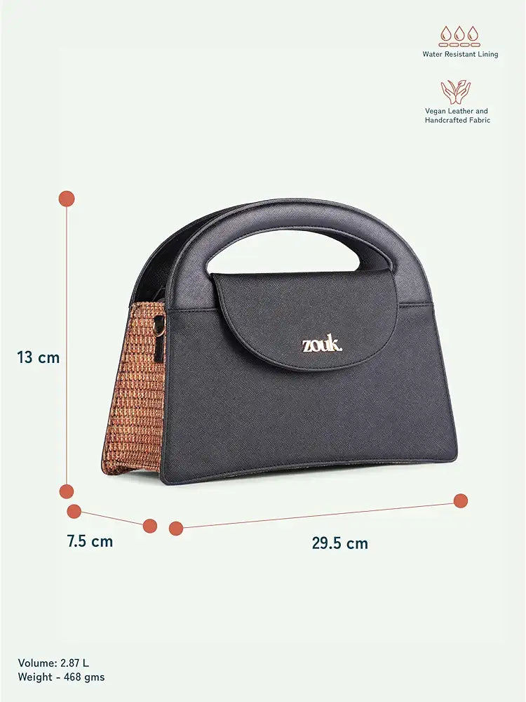 ZOUK Rhea Kapoor Sling Bag | Stylish Vegan Leather Crossbody Bag for Women |