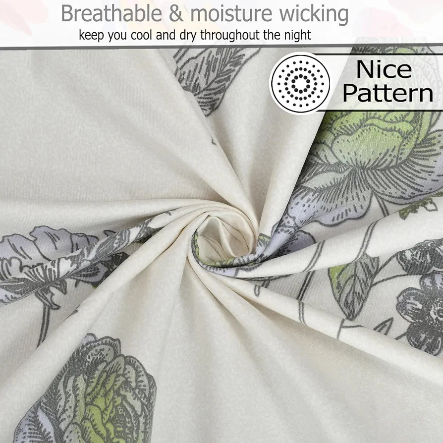 Fresh From Loom Microfiber Soft Cotton Bedsheet for Single Bed |200 TC Single Size Bed Sheet with 1 Pillow Cover | Hypoallergenic Bedsheet| Anti Fade Printed Bed Cover 