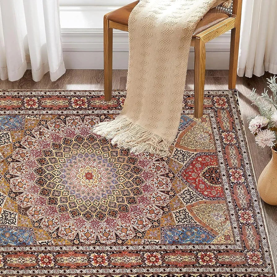 ishro home 5x7 Feet 3D Jet Multi Printed Carpet Rug Runner and Carpets for Bedroom/Living Area/Home with Anti Slip Backing 