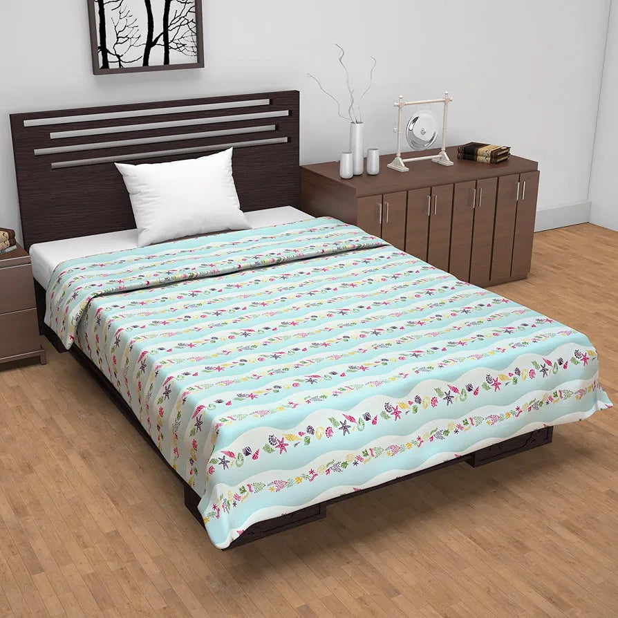 Divine Casa Pure Cotton Printed Single Dohar | 120 GSM | Soft & Lightweight Throw Blanket | Cozy & Breathable Bedding | All-Season Comfort | 210 x 140 CM, Cosmic Sky