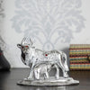 Ecraftindia Premium White Metal Decorative Kamdhenu Cow With Calf Figurine