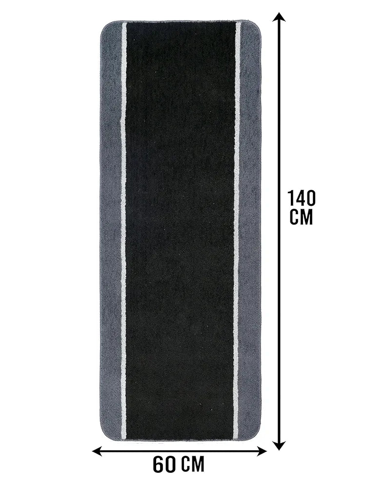 Saral Home Stripe Microfiber Durable & Washable Multipurpose Runner for Home/Kitchen/Living Area/Lobby/Office Entrance with Anti Skid Backing 