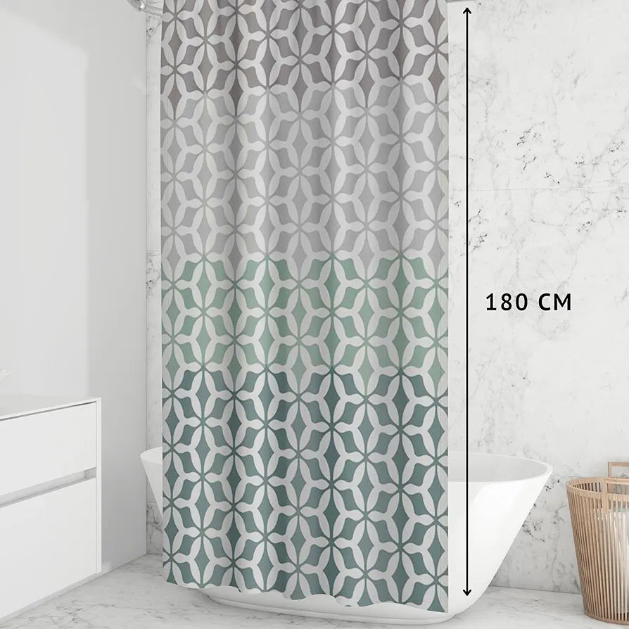 HOMETHREADS Embrace Luxury with Our 6-Feet Long Premium Polyester Shower Curtain with 12 Hooks for a Lavish Bathroom Ambiance | Stylish, Splendid, and Perfectly Sized 