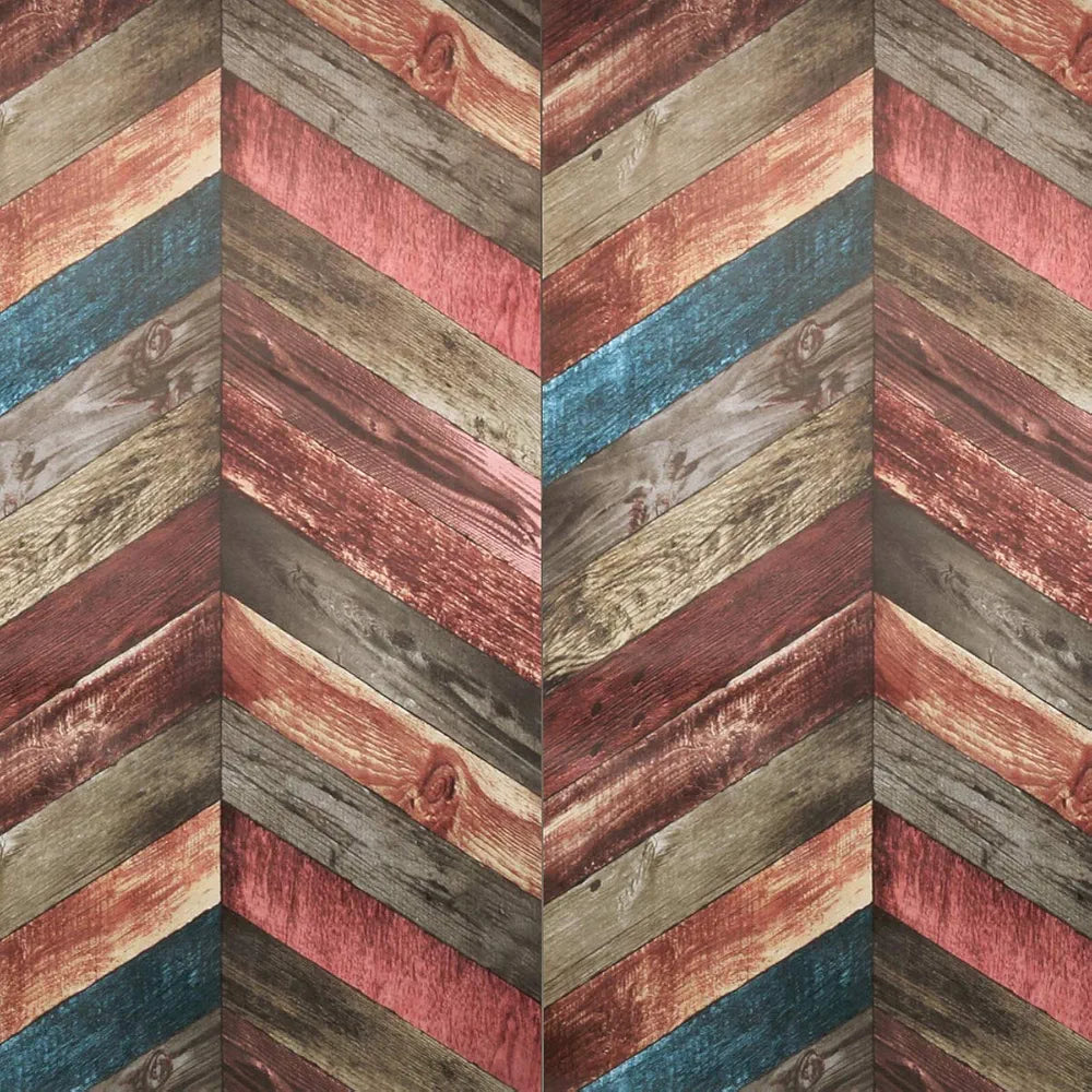 Indian Royals Wooden Strip Abstract Themed Pvc Vinyl Self Adhesive Wal ...