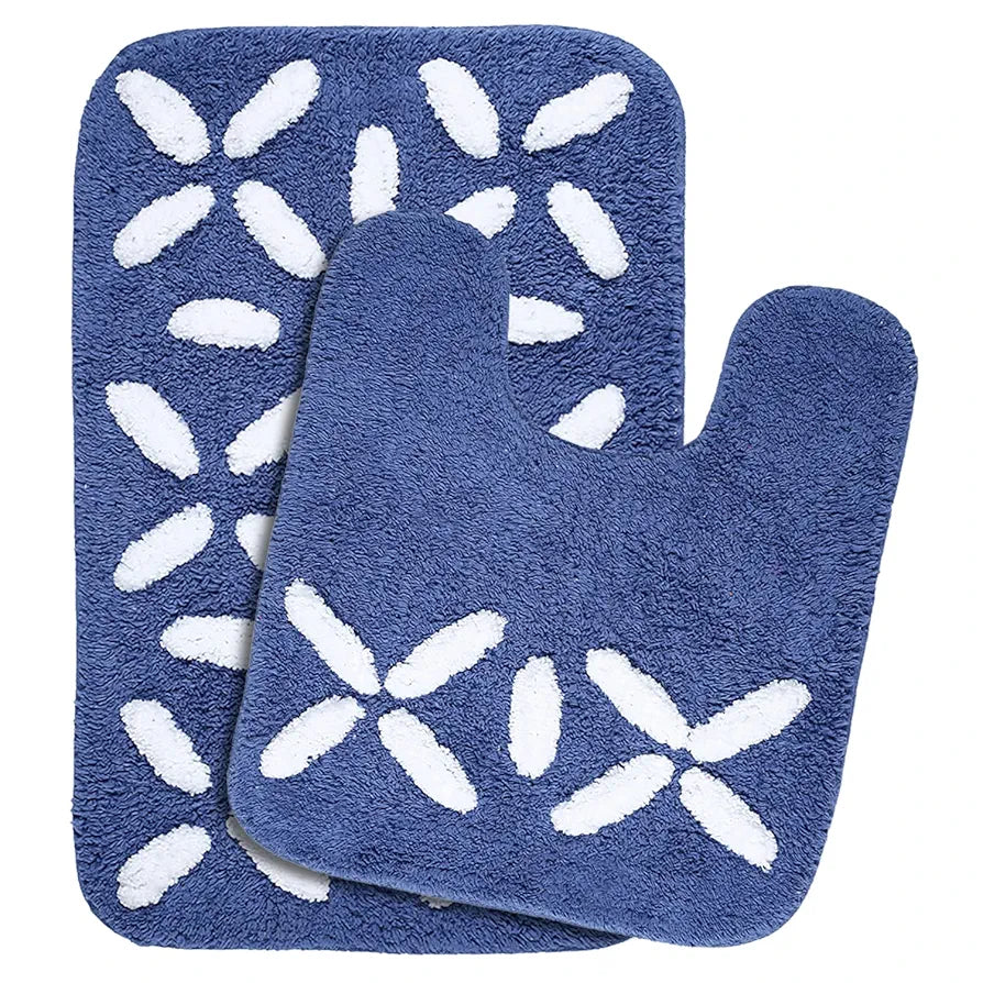 Saral Home Cotton Rectangular Bathmat With Contour Mat