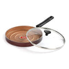 Sumeet Aluminium Nonstick Pizza Pan with Glass Lid (24cm Peach)