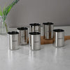 Sumeet Stainless Steel Mirror Finish Square Shape Heavy Gauge Glass Set of 6 Pcs 6.5cm 350ml Each