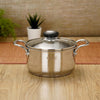 Sumeet Stainless Steel Induction Bottom Casserole with Glass Lid 2.5 Liter 18 cm Silver