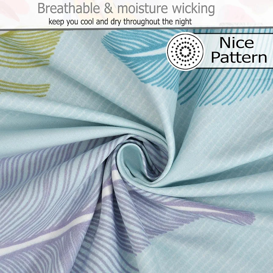 Fresh From Loom Microfiber Soft Cotton Queen Size Bedsheet for Double Bed |200 TC Hypoallergenic Soft Bed Sheet with 2 Pillow Cover | Anti Fade Printed Bed Cover 