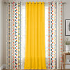 Urban Space Geometric Cotton Curtains For Door Set Of 3 Curtains For Home Decor Ikat Orange & Aura Yellow