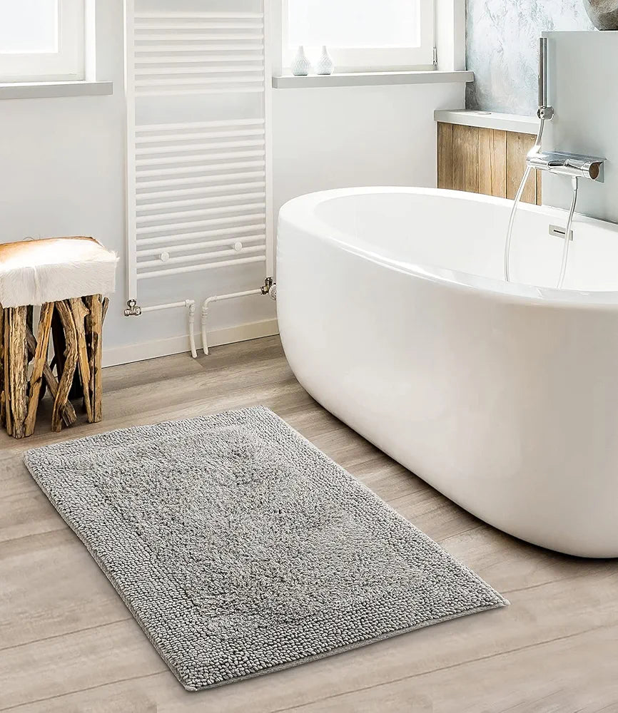 SASHAA WORLD Super Absorbant Cotton Reversible Bath Rectangular Mat Bathroom Rugs 