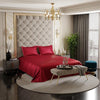Stoa Paris Satin Bedsheets For Double Bed 300Tc Premium Bedsheet With 2 Pillow Covers Colour Flirty Red