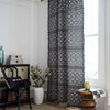 Huesland Cotton Curtains for Door, 7 Feet Long 1 Bohemian Eyelet Curtain | Geometric Black