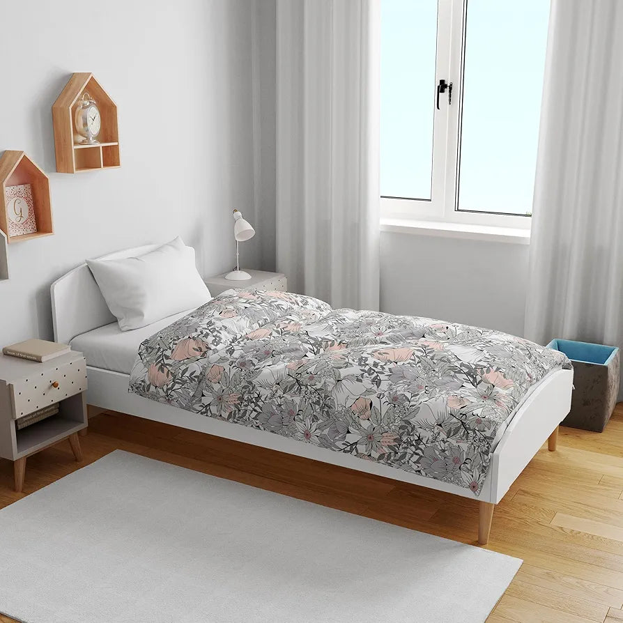 Divine Casa Floret 100% Cotton Single Kids Dohar | 120 GSM | Soft & Lightweight Throw Blanket | Cozy & Breathable Bedding | All-Season Comfort | 140 x 100 CM, Griffin