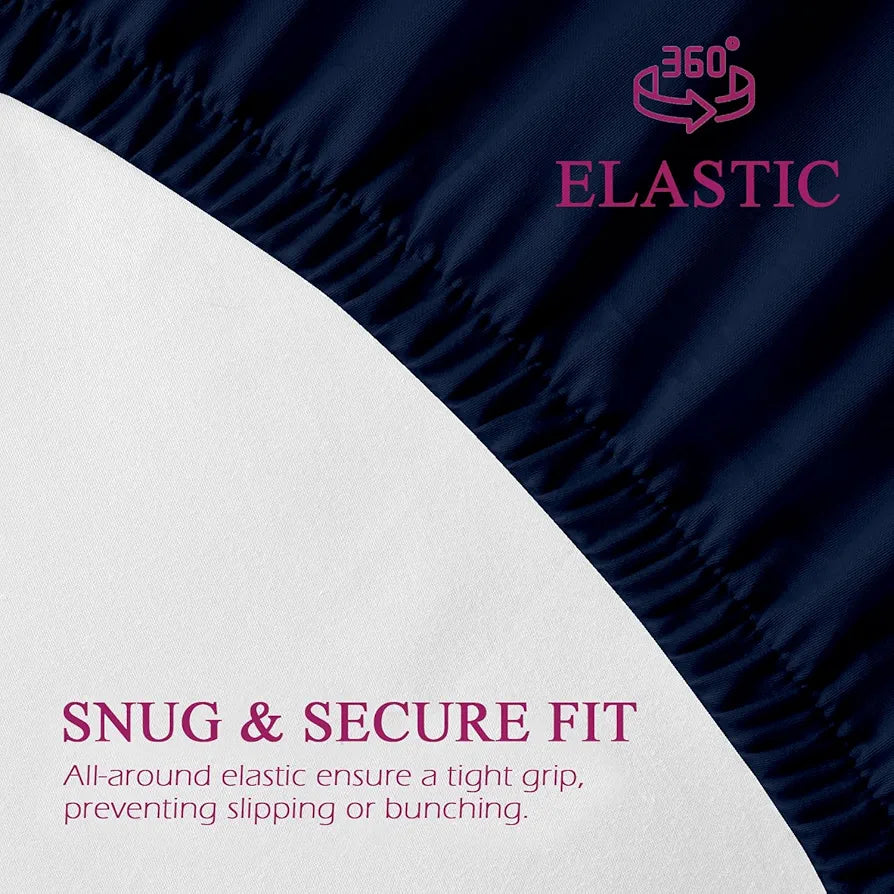 Trance Home Linen 300 TC Bamboo Fitted Queen Size Bedsheet | Soft, Breathable & Eco-Friendly Bedsheet with 2 Pillow Cover - 