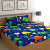 Dreamlet Prime Collections 180tc Pure Cotton Breathable Supersoft Wrinkelfree Double Flat Bedsheet With 2 King Size Pillow Covers | Blue