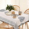 Urban Space Cotton Dining Table Cover 6 Seater Printed Cotton Table Cloth Colour Trellis Black