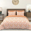 Layers Home Easy Cotton Bedsheet Set for All Seasons Lightweight 144 TC Queen Size Orange