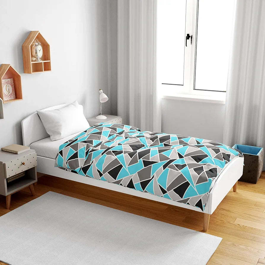 Divine Casa 120 TC 100% Cotton Toddler Baby Blanket | Skin-Friendly Swaddle Dohar for 0-4 Years | Lightweight & Cozy | 140 x 100 cm - Grey, Blue, and Black