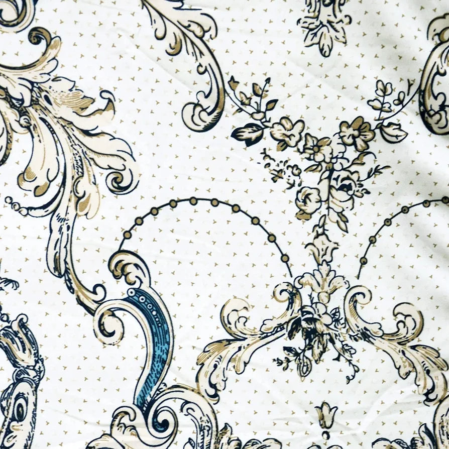 Divine Casa 120 GSM Microfiber Single Kids Dohar  | Soft & Lightweight Throw Blanket | Cozy & Breathable | All-Season Comfort | 140 x 100 CM | Paisley Pattern | Ivory & Beige